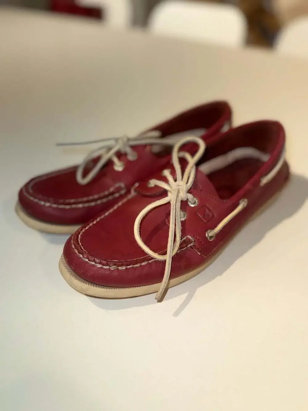 Sperry Top-Sider Authentic Original 2-Eye Boat Shoes Men's Size 8 M Red Leather